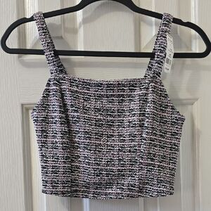 LIVE TO BE SPOILED BRAND WOMEN'S JUNIOR SIZE BLACK & PINK CROP TANK TOP SIZE XS